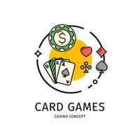 Casino Thin Line Icon Concept. Vector