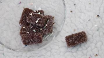 Jelly Candies With Sugar Coating In Glass Bowl photo