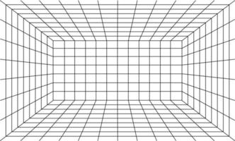 Perspective Grid Black Thin Line. Vector