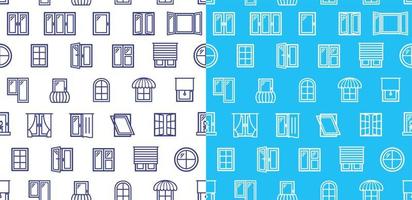 Windows Signs Seamless Pattern Background Set. Vector