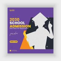 School admission flyer template. School opening flyer poster leaflet design vector