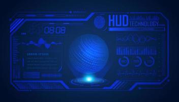 Modern HUD Technology Screen Background with blue globe vector