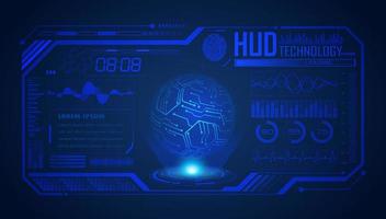 Modern HUD Technology Screen Background with blue globe vector