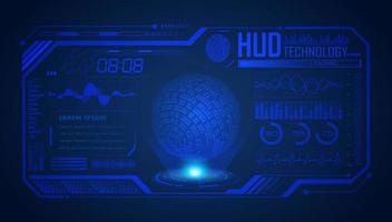 Modern HUD Technology Screen Background with blue globe vector