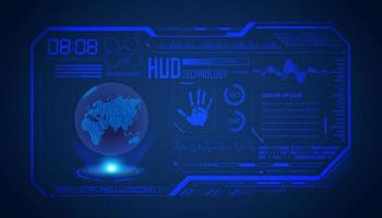 Modern HUD Technology Screen Background with blue globe vector