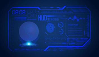 Modern HUD Technology Screen Background with blue globe vector