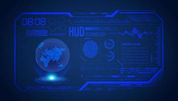 Modern HUD Technology Screen Background with blue globe vector