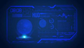 Modern HUD Technology Screen Background with blue globe vector