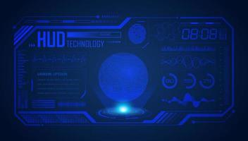 Modern HUD Technology Screen Background with blue globe vector