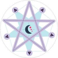 Purple pentagram illustration vector