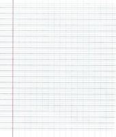 Grid paper with red vertical red line on the left photo