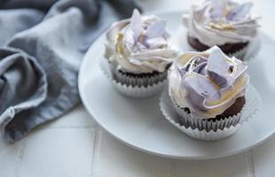 Cupcakes with butterfly decorations photo