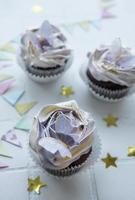 Cupcakes with butterfly decorations photo