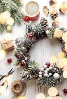 Prepare for Christmas,  creative craft wreath.