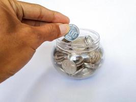 Illustrative photos of saving coins