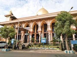 Probolinggo,Indonesia. Nov. 2022 - the magnificent mosque in the Indonesian city of Probolinggo is brown and the dome is gold photo