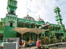 Probolinggo,Indonesia. Nov. 2022 - the majestic grand mosque in green with 2 towers in the city of probolinggo indonesia photo