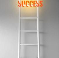 success red with orange light white stairs concept goal success photo