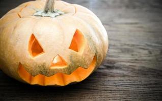 Scary halloween pumpkin photo