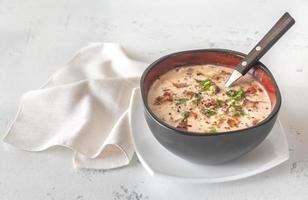 Bowl of clam chowder photo