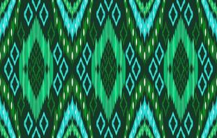 patrones de ikat verde. estilo retro vintage tribal geométrico. tela étnica ikat de patrones sin fisuras. Ilustración de vector de impresión de ikat azteca navajo indio. diseño para telón de fondo textura tela ropa textil.