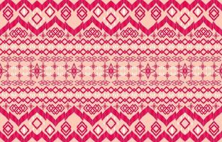 viejos patrones de ikat pastel rosa. estilo retro vintage con motivos geométricos. tela étnica ikat de patrones sin fisuras. ilustración de vector de impresión de ikat popular indio navajo. diseño para textil de tela de textura de fondo.