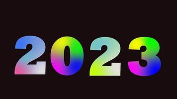 2023 Text aniamtion for Happy New Year Alpha channel Transparent Background.Drop letter 2023 aniamtion. suitable for Congratulation Happy New Year 2023 video