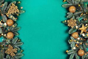 Christmas green background. photo