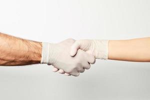 Two hands on a white background. photo