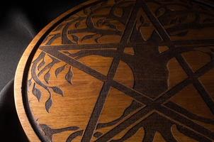 Ouija Board, yellow on a black background photo