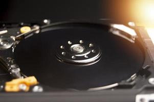 Close-up top view of hard disk photo