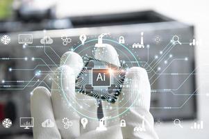 The concept of artificial intelligence, AI will be important to all activities around us in the future. photo