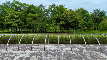 dedicated bicycle parking facilities in parks, bicycle racks, photo