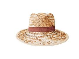 Straw hat isolated in the studio. Concept of fashion accessory and beach vacation. photo