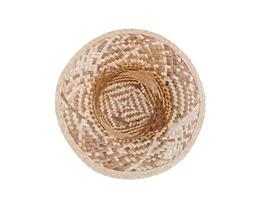 Straw hat isolated in the studio. Concept of fashion accessory and beach vacation.