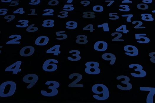 Background of numbers. from zero to nine. Numbers texture. Finance data concept. Mathematic. Seamless pattern with numbers. financial crisis concept. Business success. photo