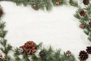 New Year or New Year's Eve background with fir branch with cones. The year 2023 is coming. photo