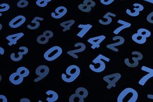 Background of numbers. from zero to nine. Numbers texture. Finance data concept. Mathematic. Seamless pattern with numbers. financial crisis concept. Business success. photo