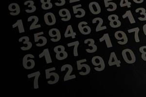 Colorful wooden numbers background. Numbers texture abstraction. Global economy crisis concept. Finance data pattern. photo