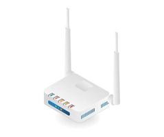 Flat isometric illustration of wifi network modem router concept vector