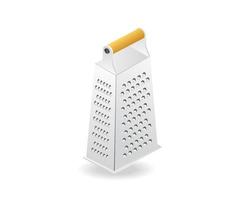 Flat 3d isometric illustration concept of kitchen tool grater vector