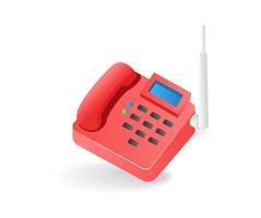 Isometric flat illustration of internet home phone concept vector