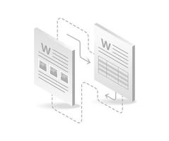 Isometric flat 3d illustration concept of data network connect vector
