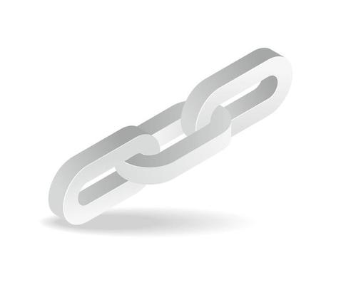 Isometric flat 3d concept illustration of chain link symbol