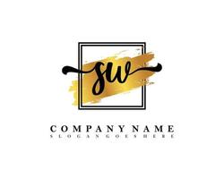 SW Initial handwriting logo concept vector