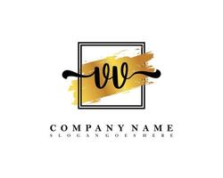 VV Initial handwriting logo concept vector