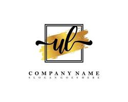 UL Initial handwriting logo concept vector