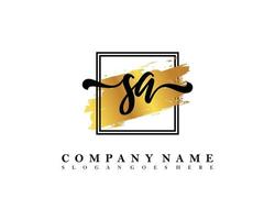 SA Initial handwriting logo concept vector