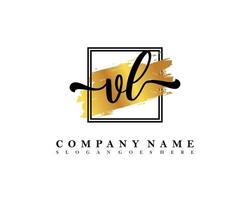VL Initial handwriting logo concept vector