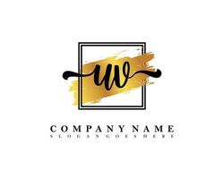 UV Initial handwriting logo concept vector